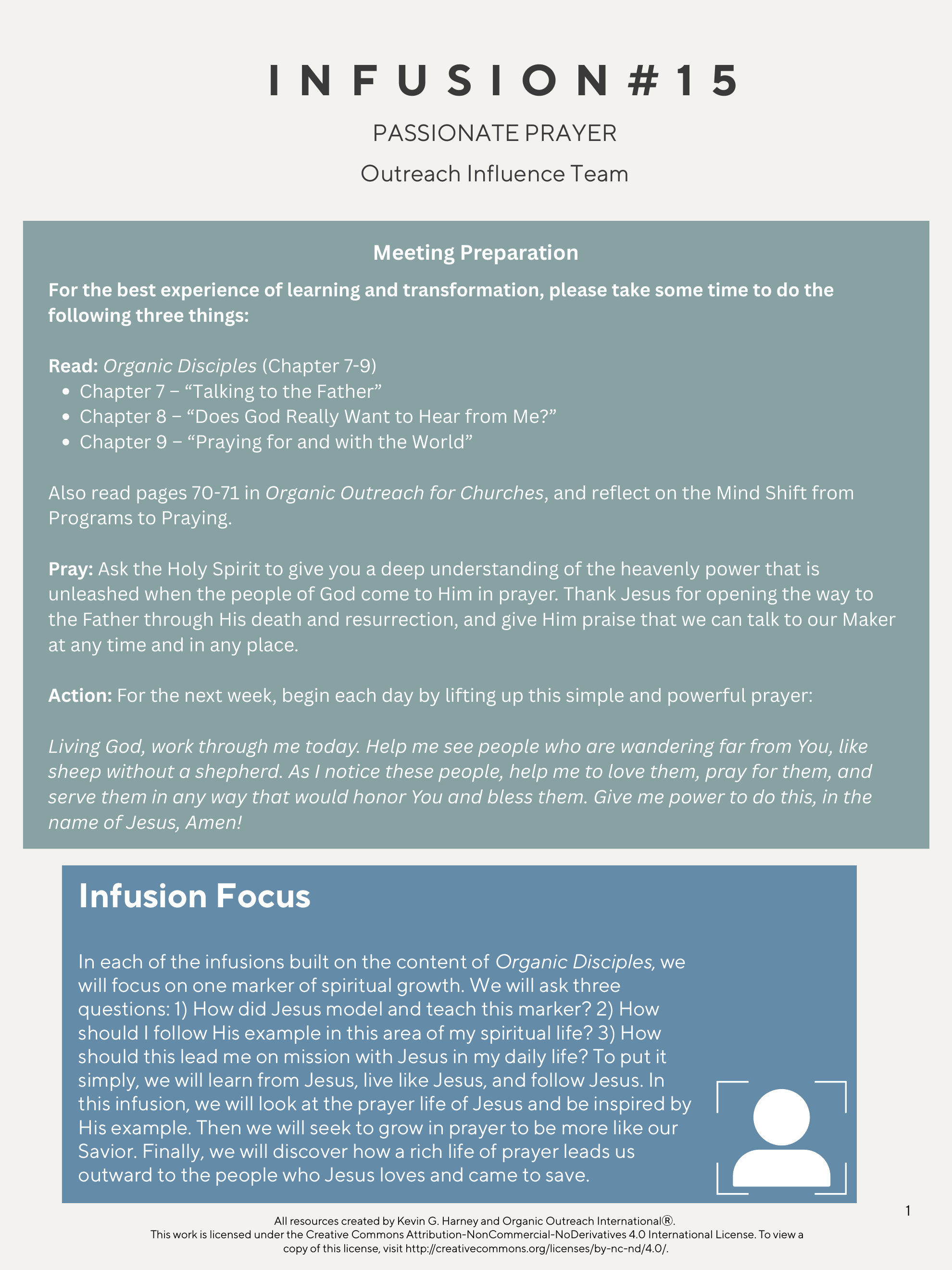 Monthly Infusion agenda page